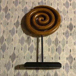 Brown Spiral Wooden Standing Decor